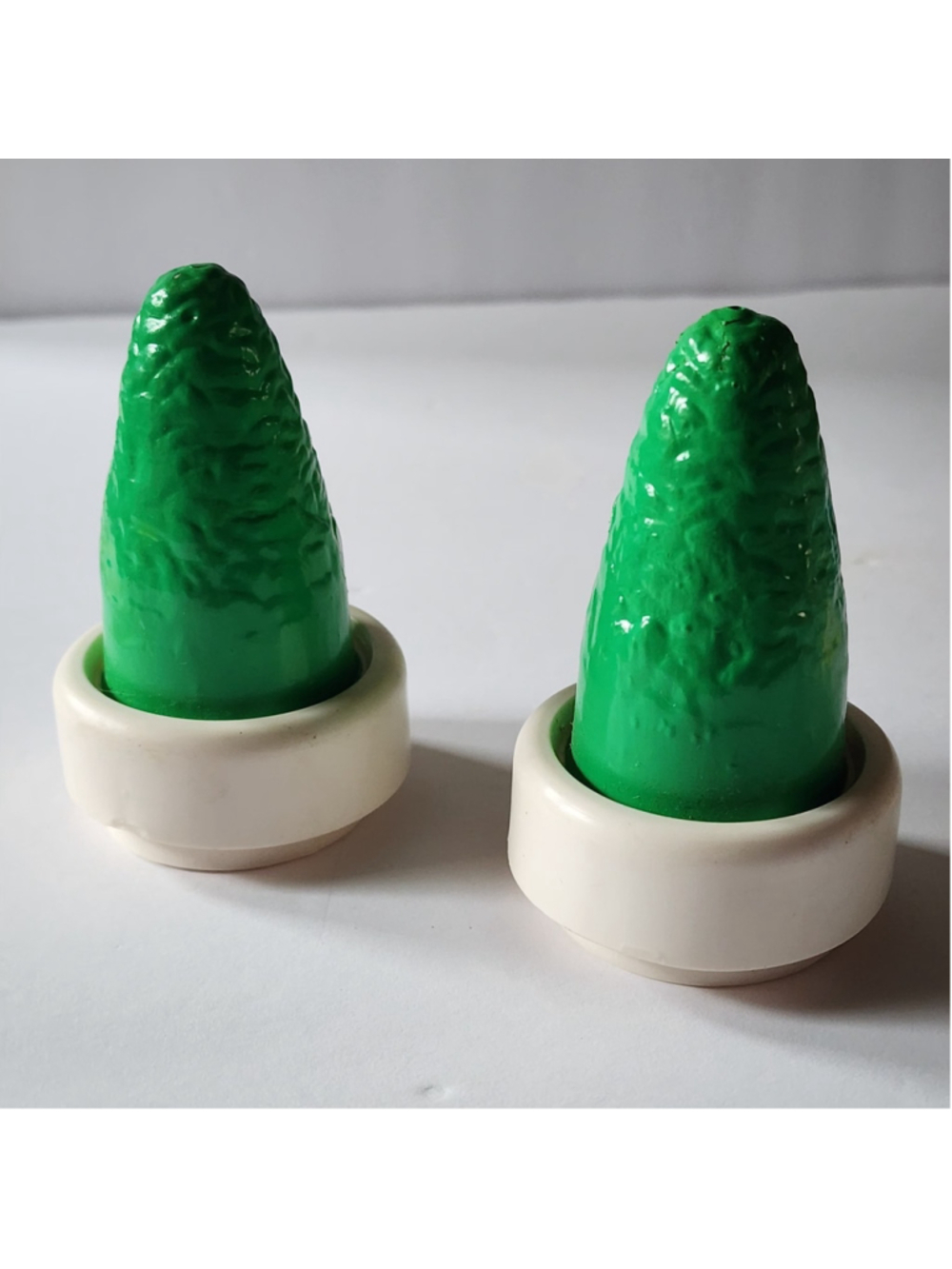Vintage Fisher Price Loving Family Dollhouse Green Trees in White Pots Lot of 2
